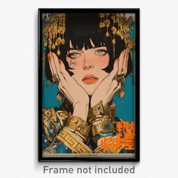 Chinese Movie Poster - Woman Feeling Anxious, Elaborate Gold (China Art Print)