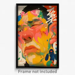 Chinese Movie Poster - Man Feeling Contentment, Quirky Black Choker (Art Print)
