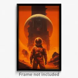 Movie Art Poster - Man Feeling Shameless, Hearty Orange Dress (Retro Film Print)