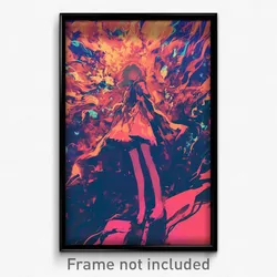 Anime Art Poster - Girl Feeling Admiration Wearing Flamboyant Pink Cape (Print)