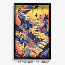 Art Poster - Outlandish Maze (Psychedelic Trippy Weird 11x17 Cartoon Print)