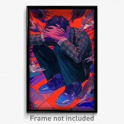 Anime Art Poster - Man Feeling Unsettled Wearing Amazing Plaid (Print)