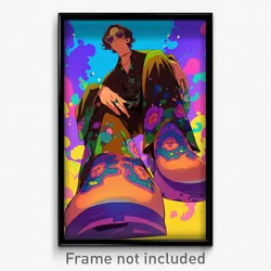 Anime Art Poster - Man Feeling Amusement Wearing Large Brown Footwear (Print)