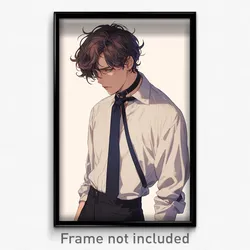 Anime Art Poster - Boy Feeling Woe Wearing Rich Detached Collar (Print)