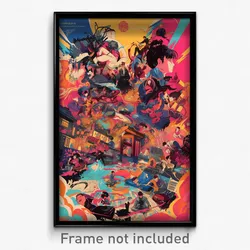 Korean Movie Poster - Distorted Village (Korea Psychedelic Art Retro Film Print)