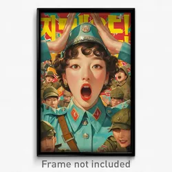Korean Movie Poster - Woman Feeling Astonished, Fresh Aqua Headwear (Art Print)