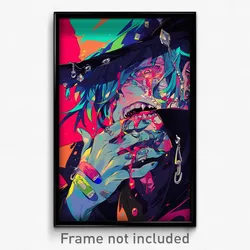 Anime Art Poster - Man Feeling Fright Wearing Posh Multiple Piercings (Print)