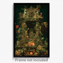 Art Poster - Imperfect Mausoleum (Psychedelic Trippy Weird 11x17 Cartoon Print)