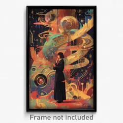 Movie Art Poster - Woman Feeling Anticipating, Elaborate Red Necktie (Print)