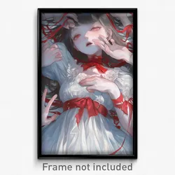Anime Art Poster - Girl Feeling Courage Wearing Strange Arm Ribbon (Print)