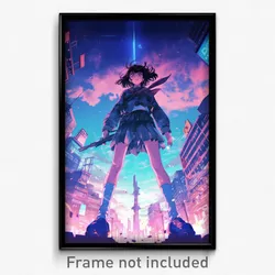 Movie Art Poster - Girl Feeling Hatred, Warlike White Socks (Retro Film Print)