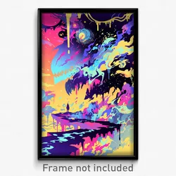 Art Poster - Cold Cavern (Psychedelic Trippy Weird 11x17 Print)
