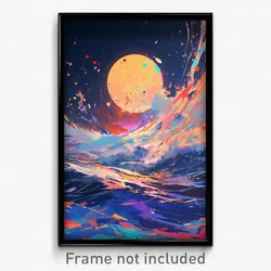 Art Poster - Uneven Seascape (Psychedelic Trippy Weird 11x17 Cartoon Print)