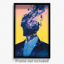 Movie Art Poster - Man Feeling Sullenness, Thick White Collar (Retro Film Print)