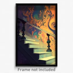 Art Poster - Pristine Balustrade (Psychedelic Trippy Weird 11x17 Cartoon Print)