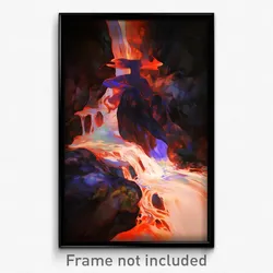 Art Poster - Unknown Gorge (Psychedelic Trippy Weird 11x17 Cartoon Print)