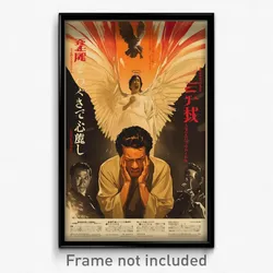 Japanese Movie Poster - Man Feeling Offended, Extra Large Angel Wings (Print)
