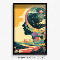 Movie Art Poster - Simple Wheels (Psychedelic Trippy Retro Cartoon Film Print)