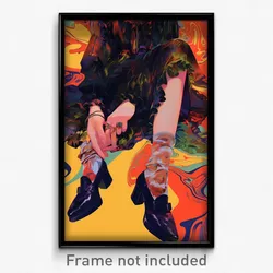 Art Poster - Woman Feeling Cruelty Wearing Beautiful Frilled Socks (Art Print)