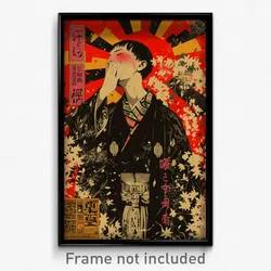 Japanese Movie Poster - Boy Feeling Idleness, Black And White Armored Dress