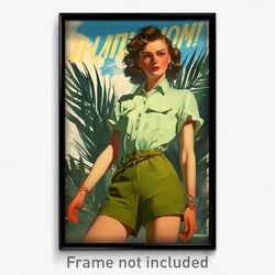 Russian Movie Poster - Girl Feeling Elation, Attractive Green Shorts (Art Print)