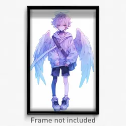 Anime Art Poster - Boy Feeling Pessimism Wearing Gentle Winged Footwear (Print)