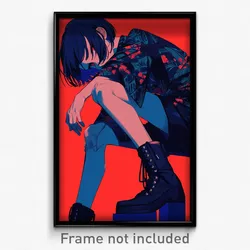 Anime Art Poster - Man Feeling Indifference, Animated Platform Boots (Print)