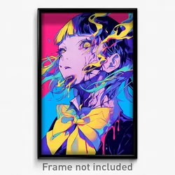 Anime Art Poster - Woman Feeling Self Motivated, Hard To Find Yellow Bowtie
