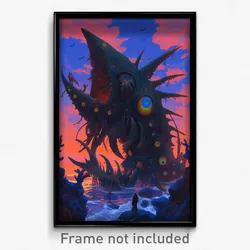 Art Poster - Anime Like Sea Wreck (Psychedelic Trippy Weird 11x17 Cartoon Print)