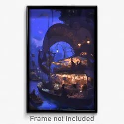 Art Poster - A Floating Marketplace In A Gas Giant’s Atmosphere