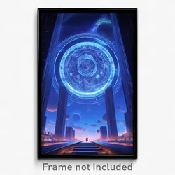 Movie Art Poster - Blue Colonnade (Psychedelic Trippy Retro Cartoon Film Print)