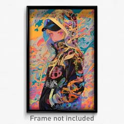 Anime Art Poster - Girl Feeling Strong, Exotic Hooded Track Jacket (Print)