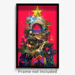 Art Poster - Blissful Christmas (Psychedelic Trippy Weird 11x17 Cartoon Print)