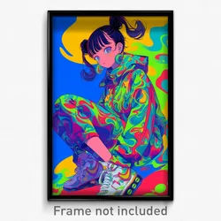 Anime Art Poster - Girl Feeling Surprise Wearing Vivid Track Suit (Print)