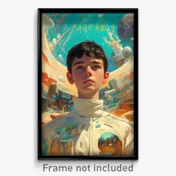 Russian Movie Poster - Boy Feeling Relaxed, Bubbly White Bodysuit (Art Print)