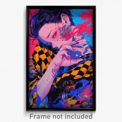 Anime Art Poster - Man Feeling Dumbstruck, Outstanding Checkered Dress (Print)