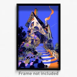 Art Poster - Squiggly Home (Psychedelic Trippy Weird 11x17 Print)