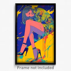 Anime Art Poster - Woman Feeling Self Loathing, Acceptable Stiletto Heels