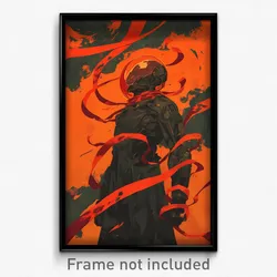 Movie Art Poster - Man Feeling Strong, Large Red Ribbon (Retro Film Print)