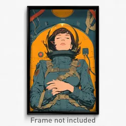 Movie Art Poster - Woman Feeling Stressed, Famous Blue Armor (Retro Film Print)