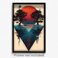 Chinese Movie Poster - Triangular Ocean (China Psychedelic Art Retro Film Print)