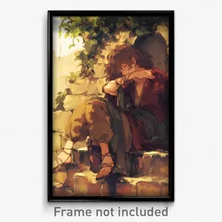 Art Poster - Boy Feeling Discontentment, Valuable Multi Strapped (Art Print)