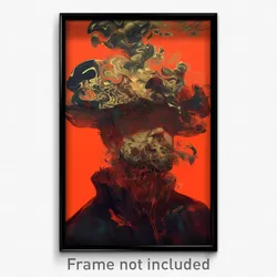 Art Poster - Man Feeling Aggressive Wearing Bronze Fur Hat (Art Print)