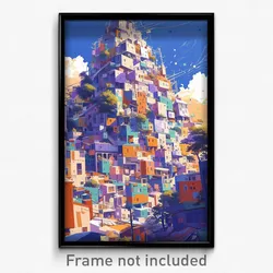 Art Poster - Adorable City (Psychedelic Trippy Weird 11x17 Print)