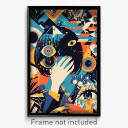 Movie Art Poster - Meager Wheel (Psychedelic Trippy Retro Cartoon Film Print)