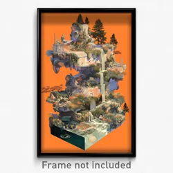 Art Poster - Miniature Ledge (Psychedelic Trippy Weird 11x17 Cartoon Print)