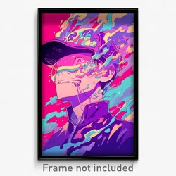 Movie Art Poster - Boy Feeling Pride, Steel Purple Headwear (Retro Film Print)
