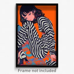 Anime Art Poster - Woman Feeling Enjoyment, Sophisticated Prison Clothes (Print)