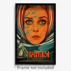 Russian Movie Poster - Girl Feeling Uneasiness, Cheery Striped Headwear (Print)