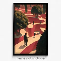 Art Poster - Wiggly Labyrinth (Psychedelic Trippy Weird 11x17 Print)